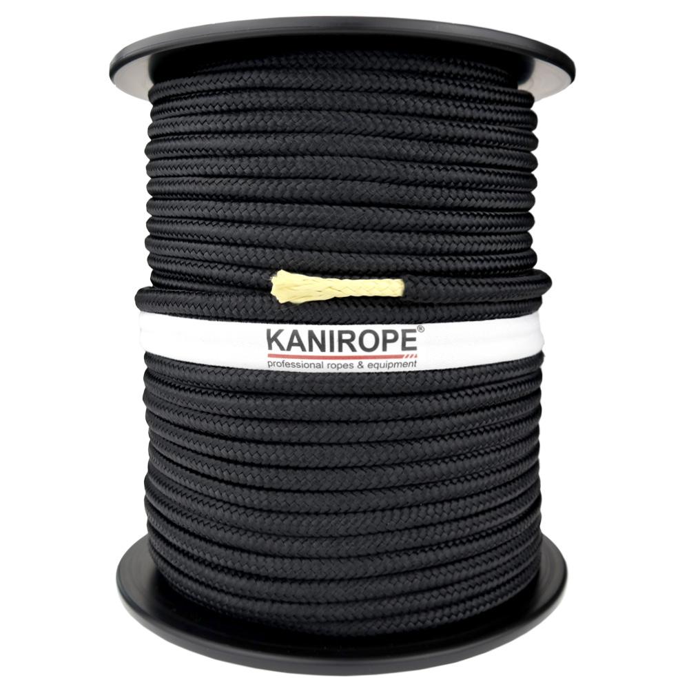Kevlar Rope PARABRAID ø8mm 100m reel black 16-strand Braided by Kanirope®