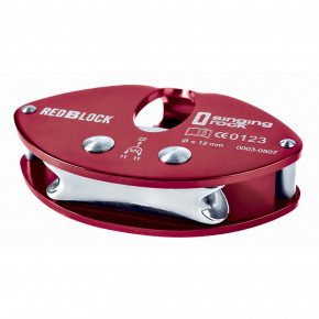 Stainless steel hanger device REDBLOCK color red by Singing Rock